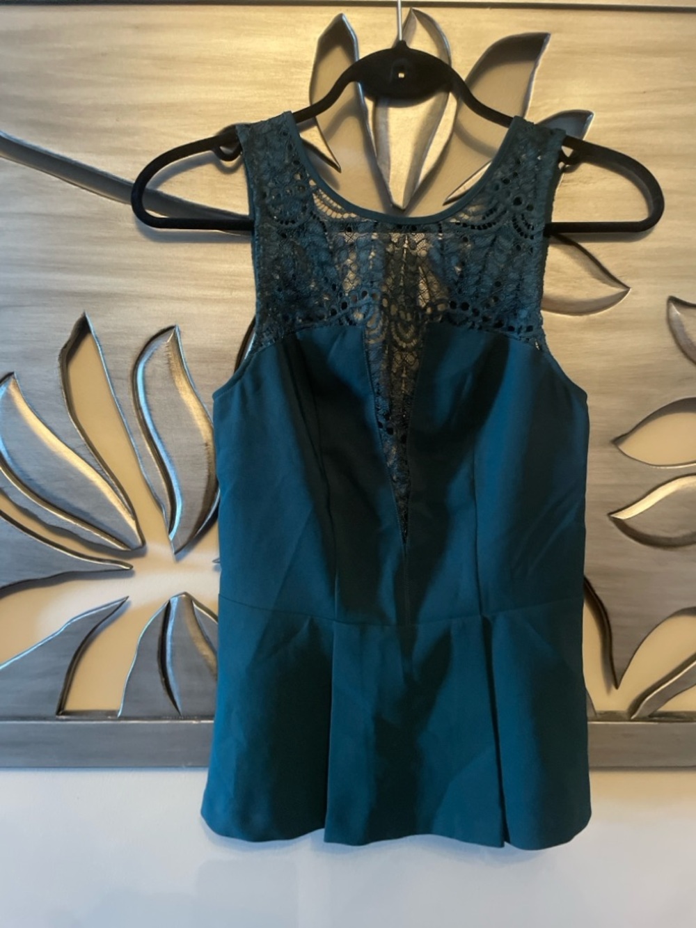 Dynamite Dark Green Peplum Top